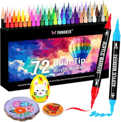 Alcohol Markers - Acrylstiften Set - 72 Kleuren - Dubbele Puntenset - Sneldrogend en Kleurvast - Voor Kinderen en Volwassenen