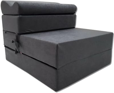 Opvouwbare logeermatras 200 x 70 x 15 cm - inklapbaar gastenbed en reismatras, grijs