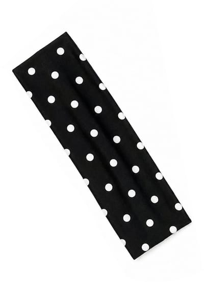 Haarband Dames - Polkadot Zwart/Wit - Brede Haarband - Vintage Stippenprint - Polyester | Fashion Favorite
