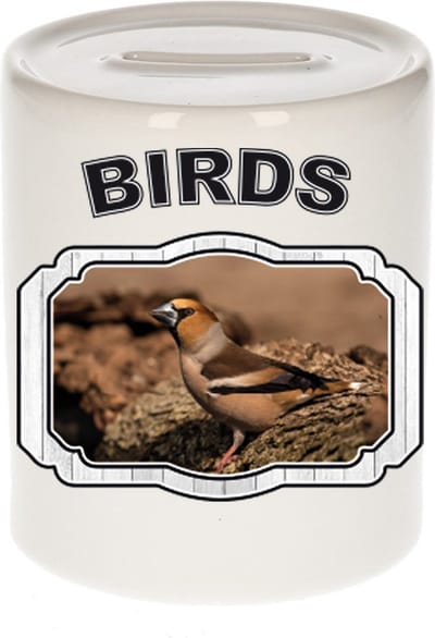 Dieren liefhebber appelvink vogel spaarpot 9 cm jongens en meisjes - keramiek - Cadeau spaarpotten vogels liefhebber