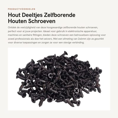 Dailygoods - Hout Deeltjes Zelfborende Houten Schroeven - 100 Stuks - Zwart - Hardware Accessoires - Voor Elektronische Apparatuur - 2x6mm