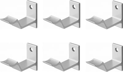 Hermeta leuninghouder 3543-01 - Aluminium - Opschroef - Hol zadel - 6 stuks