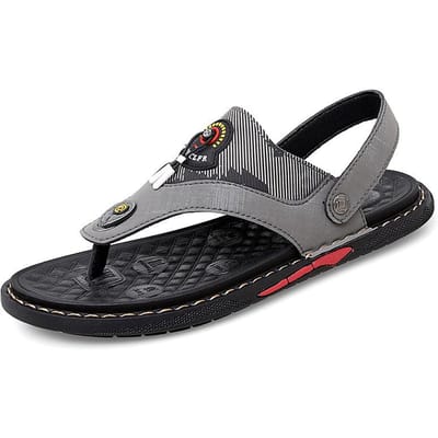 Sandales Homme Nouvelles Sandales d'été Décontractées Tongs Personnalité Mode Sandales Double Usage Tendance Semelle Souple 45 grise