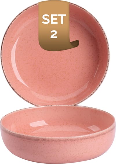 Palmer - Antigo - Schaal - Kom - 2 stuks - 47 cl - ø 15 cm - Roze - Porselein - Bordenset