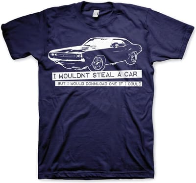 Hybris I Wouldn't Steal A Car T-shirt Navy