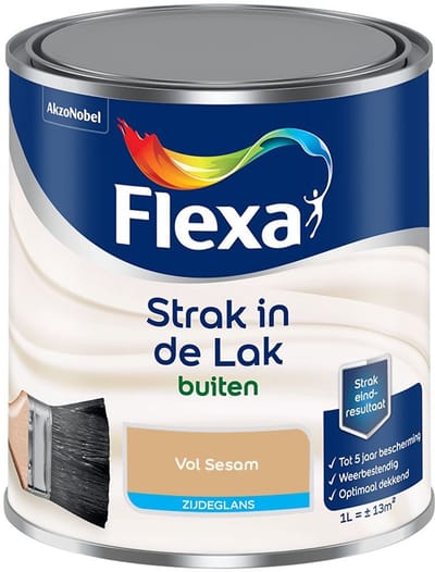 Flexa - Strak In De Lak Buitenlak Zijdeglans - Vol Sesam - Mengverf - 1 L