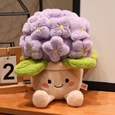 30cm Cartoon Hortensia Bloemen Pluche Pop Schattig Kleurrijk Roze Paars Blauw Potplant Pluche Speelgoed Huisdecoratie Cadeau Voor Kinderen about 30cm gray