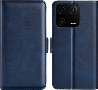 MobyDefend Hoesje - Geschikt voor Xiaomi 13 Pro - Luxe Wallet Book Case (Sluiting Zijkant) - Blauw