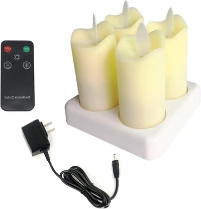 Led Kaarsen - Vervangende Vlam - Sfeer Creëren - Oplaadbaar Met Afstandsbediening - Set Van 4 - Geel