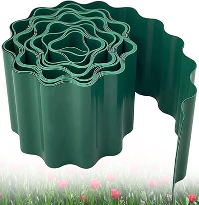 Borderrand-9m x 15cm-borderranden-Plastic Tuinrand, Flexibele Gazonrand Hek - Voor Tuingrens - Bloembedden & DIY Outdoor Landschapsarchitectuur