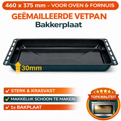 ICQN Bakplaat voor oven - 460x370x30 mm - Geëmailleerd