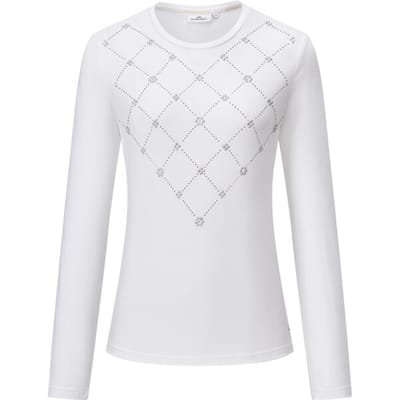 HV Society top offwhite met strassmotief in ruitpatroon voor dames - S (36)