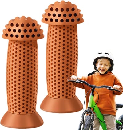 Kinderfietsgrepen - Scootergrepen handvatten - Veilig rijden - Antislip ontwerp - 15 cm lengte - Bruin