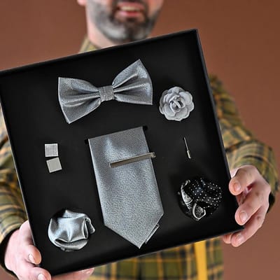 We Love Ties - Giftsets - Giftset Silver Spark - zilver / grijs / zwart