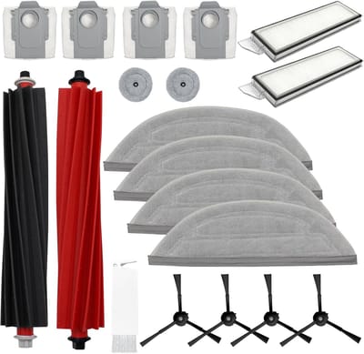 Reserveonderdelen gescht voor Roborock S8 MaxV Ultra - 19-delige accessoireset bestaande uit zijborstels, hoofdborstels, filter, stofzakken, zijdoekjes en doekjes