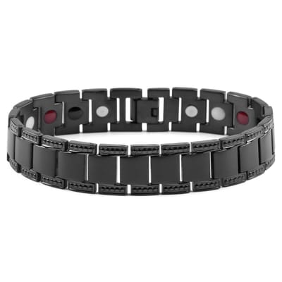 Zwarte Titanium Armband met 4 Elementen