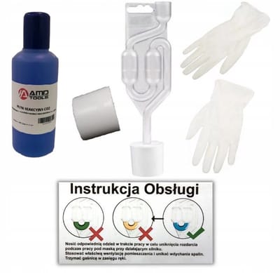 AMD TOOLS Pro Series - Koppakking Tester Set - CO2 Lektest Koelsysteem - Inclusief Adapter 37-41mm - 100ml Reactievloeistof (50 tests) & Gratis Handschoenen