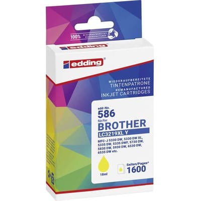 Edding Inktcartridge vervangt Brother LC-3219XLY Compatibel Single Geel EDD-586 18-586-01