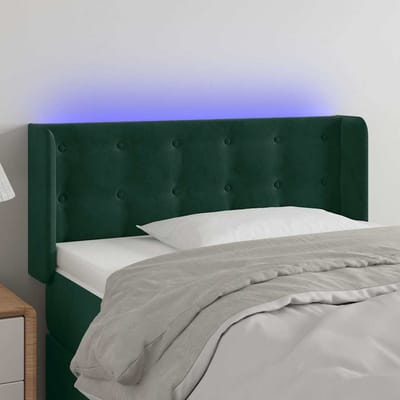 vidaXL - Hoofdbord - LED - 93x16x78/88 - cm - fluweel - donkergroen