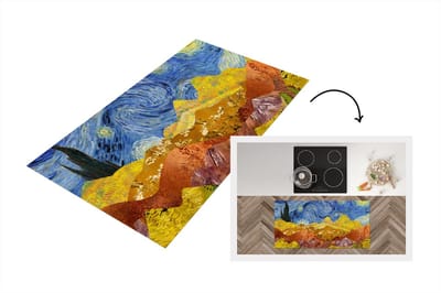 Keukenloper - Loper keuken - Van Gogh - Kunst - Collage - 120x60 cm - Keukenloper vinyl