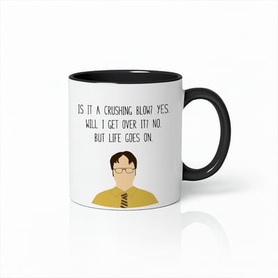 Crushing Blow Grappige Quote Mok 330 ml – Wit & Zwart Kantoor Humor Personage Design
