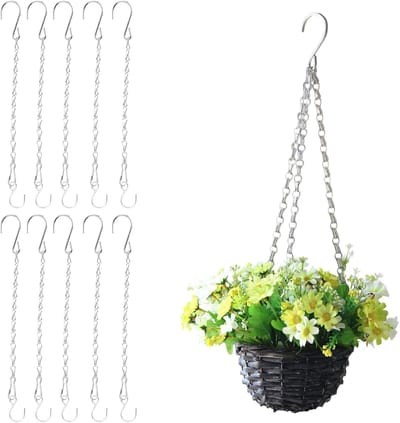 Hangende kettingen set van 10 - 29 cm - met haken - ideaal voor bloempotten en decoraties - ShopVlot