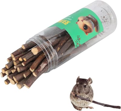 Natuurlijke Appel Sticks voor Hamsters en Kleine Dieren - Kauwspeelgoed voor Chinchilla's, Cavia's, Konijnen en Gerbils
