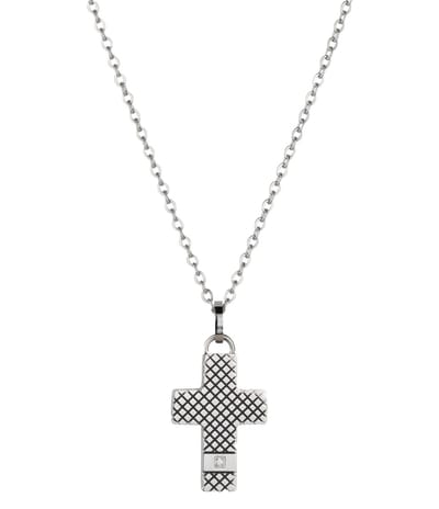 Traveller Kruis Ketting - Heren - Zilverkleurig - Edelstaal - Zirkonia - 181195