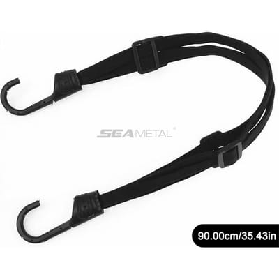 Motorfiets Achterbank Helm Strips Elastisch Touw Motorhelm Vaste Riem Verstelling Vaste Touw Goederen Riem 60cm/90cm 90cm zwart