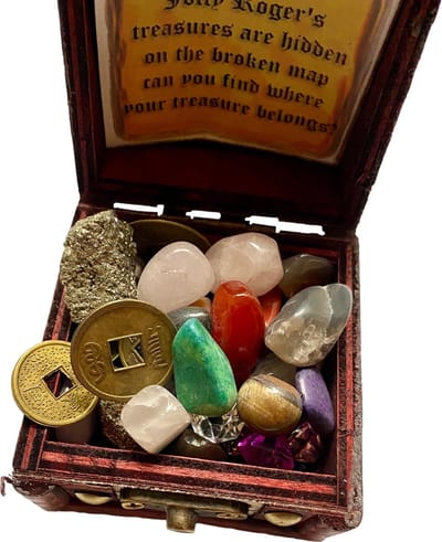 CXD Designs - Jolly Roger's Treasure Hunt Piraten schatkist - Edelstenen - Geluksmunten - Diamanten
