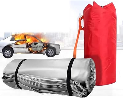 Autobranddeken - Nooddeken - Brandbestrijding - Hittebestendig tot 1100°C - 3x4m - Zilver