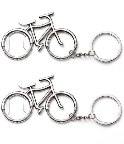 Dailygoods - Set van 2 Sleutelhangers Fietsflesopeners met Fietsdecoratie