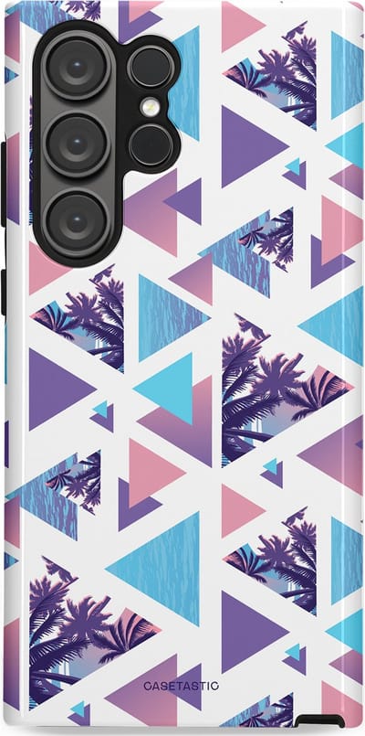 Casetastic Hoesje Geschikt voor Samsung S23 Ultra - Stijlvolle Beschermende Duo-layer Case - Zomervibe geometrie