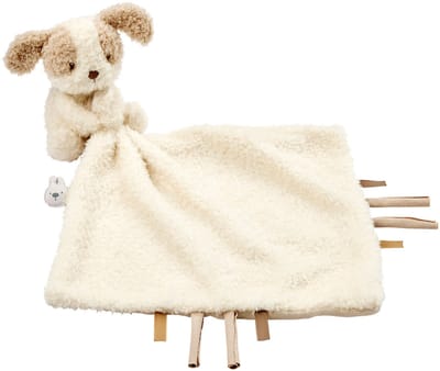 Nattou TEDDY Baby Knuffeldoekje met Knuffel - 27 x 27 cm - Doudou Hond - Baby Cadeau - Beige