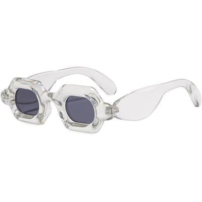 Nouveaux Lunettes de Soleil Femmes Rétro Punk Carrées à Bulles Dégradé Y2K Personnalité Deux Couleurs Monture Épaisse Tendance Extérieure Lunettes Hommes UV400 as  picture