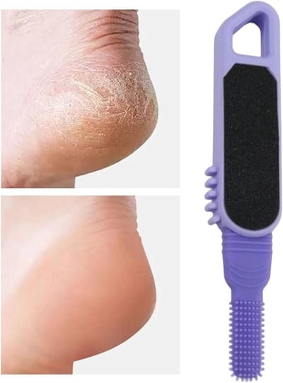 Eeltverwijderaar Voetvijl - Voetreiniger Huid - Voetverzorging Thuis - Dubbele Kop Flexibel - 216 cm - Grijs