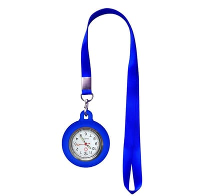 Fako - Verpleegstershorloge Met Keycord - Zusterhorloge - Ketting - 90cm - Blauw