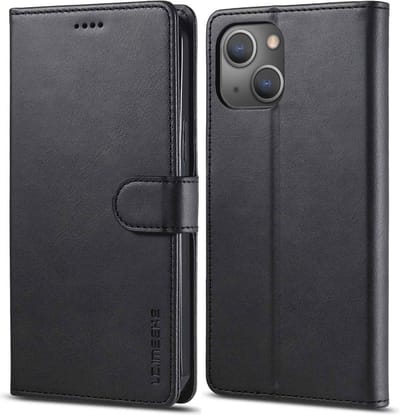 LC.IMEEKE Hoesje - Geschikt voor iPhone 14 Hoesje - LC.IMEEKE Luxe Book Case - Zwart