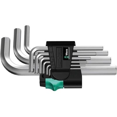Wera 950/9 SM N Inbus Haakse schroevendraaierset 1.5 mm, 2 mm, 2.5 mm, 3 mm, 4 mm, 5 mm, 6 mm, 8 mm, 10 mm 9-delig