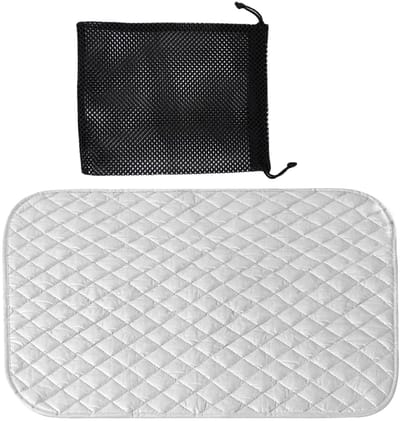 Dailygoods- Strijkmat Lichtgewicht - Draagbare Strijkmat - Opvouwbare Mat - Katoenen Materiaal - Zilver Gecoate Stof - Maat 48 x 85 cm - Strijkkussen