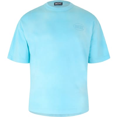 Diesel Heren Logo gewassen T-shirt (Blauw)