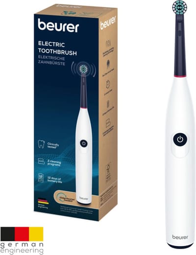 Beurer TB 15 Elektrische Tandenborstel – Oscillerend & Pulserend – Effectief tegen Tandplak – 2 Poetsstanden – Inclusief Eco Clean Opzetborstel & USB-C Kabel – 60% Gerecycled – 12 Dagen Accuduur - Green Planet