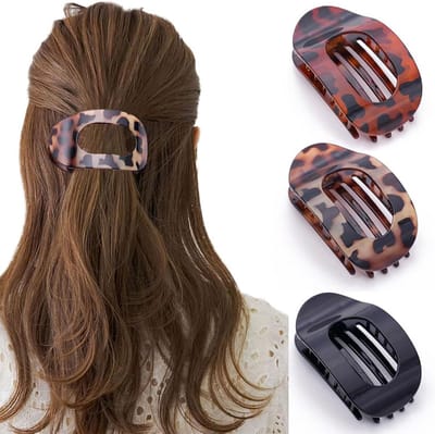 Platte Haarspelden - Klauwspelden Vrouwen - Haar Stylen - Sterke Grip - 3 Stuks - Zwart