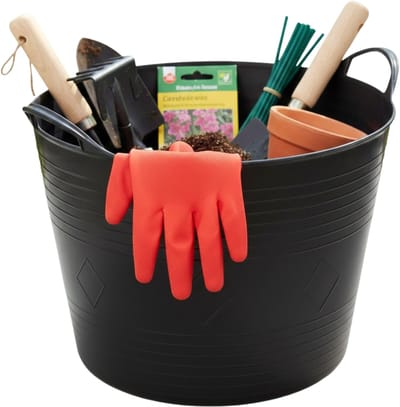 Storage solutions opbergmand - zwart - 40 l - kunststof - 42 x 40 x 35 cm - met handvatten