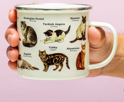 Emaille mok met katten - Gift Republic
