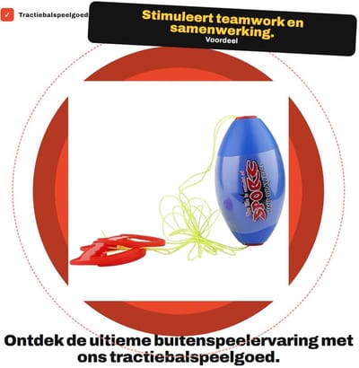 Dailygoods- Tractiebalspeelgoed enorme snelheidsbal - Buitenspeelgoed - Kinderspeelgoed - Ergonomische handgreep - PE-kunststof - 18 x 10 cm