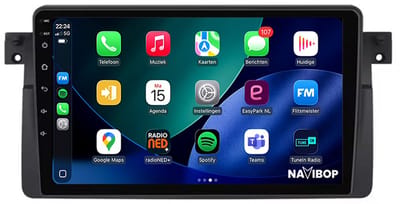 Geschikt voor BMW 3 Serie E46 | 1997 t/m 2006 | 9 inch Android Autoradio | Apple CarPlay & Android Auto | Android 14.0 | NAVIBOP N-B46-2502