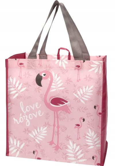 Ravi Shopper Tas Roze Flamingo 32x34 cm