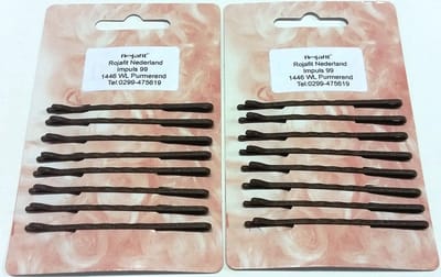 Rojafit Professionele Schuifspeldjes - 6,35 cm - 2 kaartjes a 8 stuks - Bruin