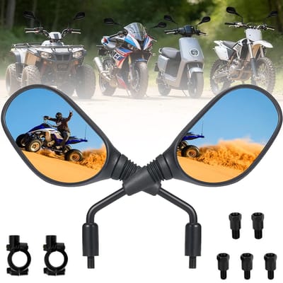 2 Stuks Achteruitkijkspiegel Van De Motorfiets - Motorfietsspiegel - M8 M10 ATV-Spiegel - Fietsspiegel Bolle Achteruitkijkspiegel - Geschikt Voor ATV's/Scooters/Crossmotoren/Bromfietsen/E-Bikes